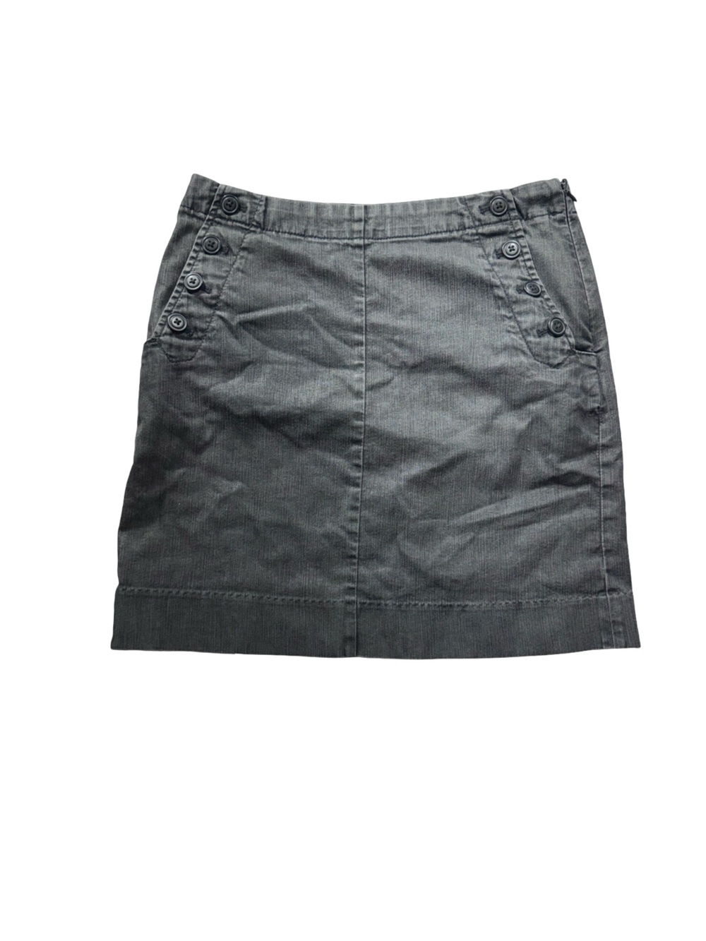 GAP Gray Button-Accent Cotton Skirt